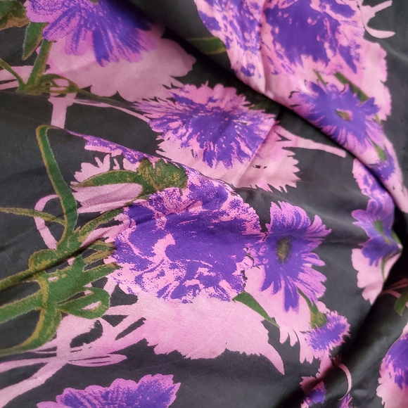 Women Authentic Satya Paul Pure Crepe Saree With Floral Theme Bollywood Designer - Picture 11 of 12